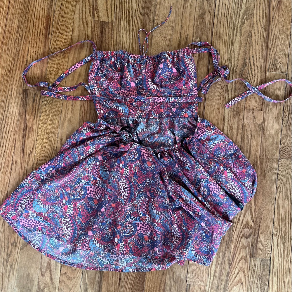 For Love and Lemons Tonya mini dress purple paisley medium - Picture 4 of 5